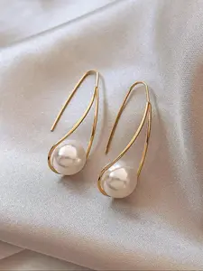 Elegant Faux Pearl Copper Earrings for Women, Vintage Style Unique Design, Chic and Luxurious Accessory, Perfect Gift Idea