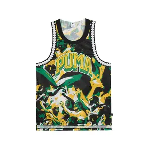 PUMA Mens Rival Rartifical Grounde Graphic Crew Neck Tank  Casual - Black, Green, Yellow