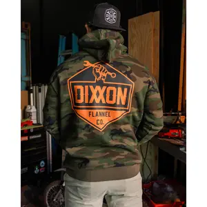 Black & Orange Working Class Logo Pullover Hoodie - Green Camo