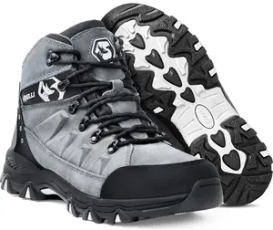 Foxelli Men’s Hiking Boots – Waterproof Breathable & Lightweight Suede Leather Hiking Boots for Men Trekking Camping Shoes