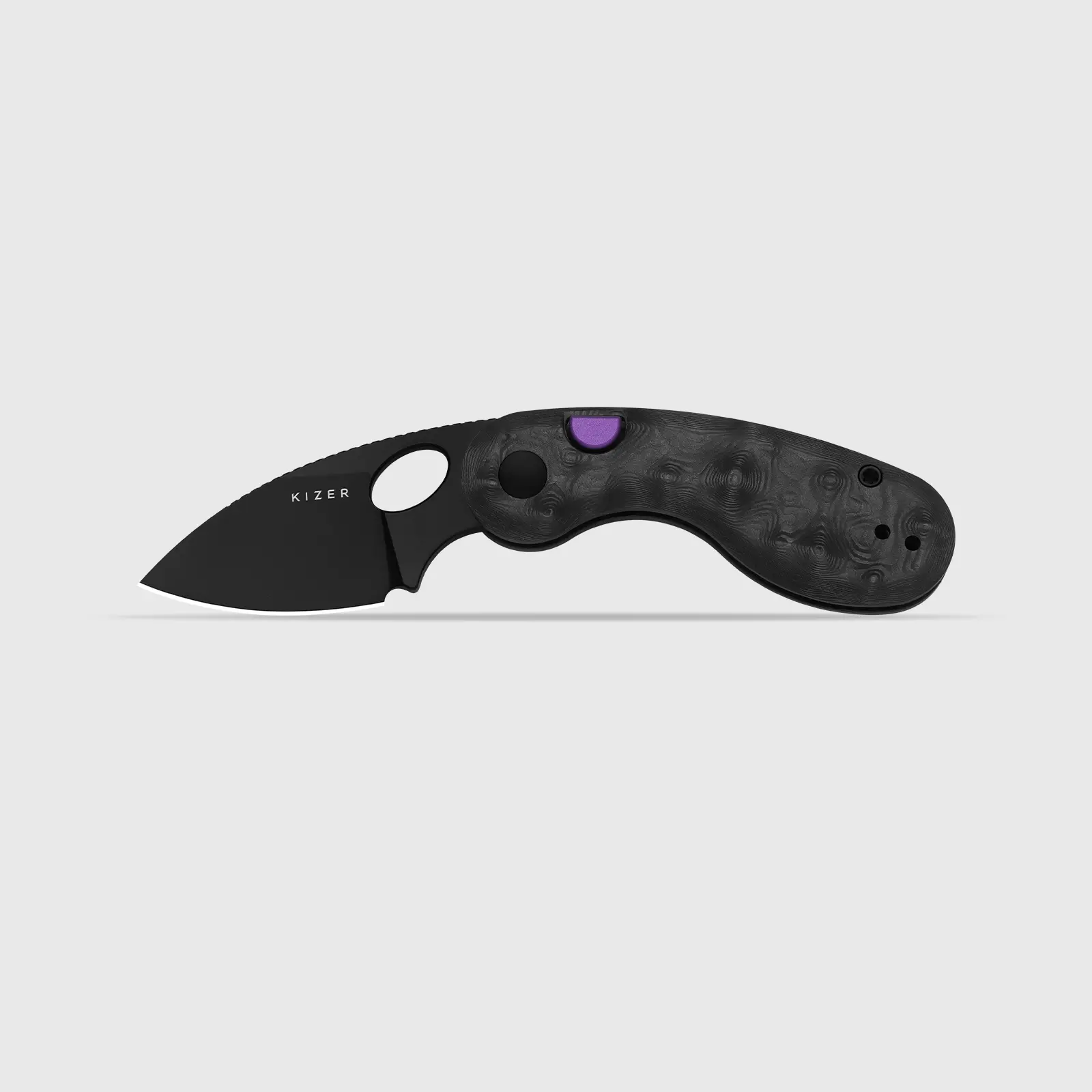 Kizer Microbe M390 Steel Fat Carbon Black Dune Handle Ki2742A3, High Hardness Blade Kizer Microbe M390 Steel Fat Carbon Black Dune Handle Ki2742A3, High Hardness Blade