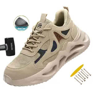 Lightweight Safety Shoes Men Work Shoes Steel Toe Cap Working Boots Sneakers Man  Breathable light Mesh Shoes Anti-slip Protective Boots work hiking boots sneakers Construction Work & Daily Wear