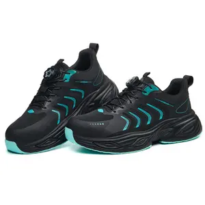 Men's Anti-Penetration Steel Toe Cap Safety Shoes - Men's Breathable Steel Toe Lace-Up Work Sneakers with Slip-Resistant, Shock-Absorbing Features Closed Worker