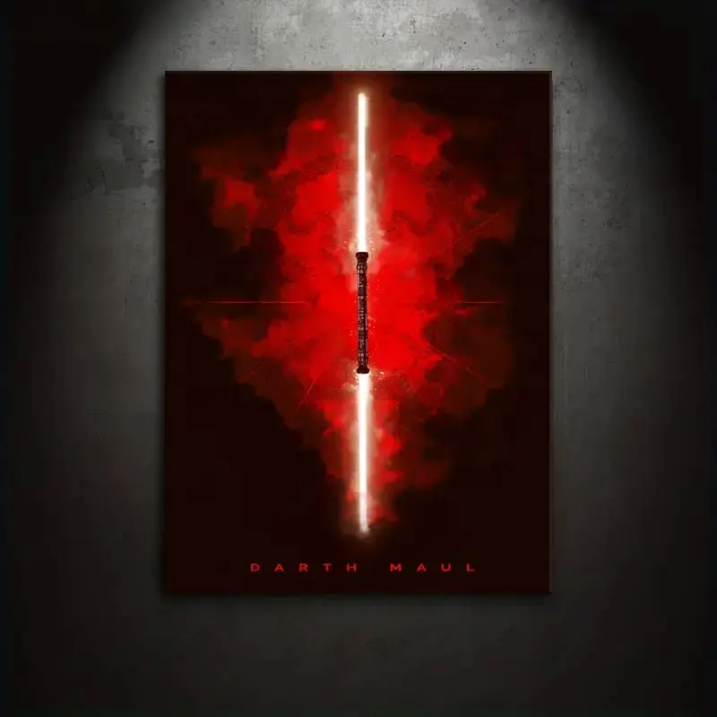 1 piece/set Canvas Painting Print Poster, Classic Sci-Fi Art, Darth Maul's Lightsaber, a perfect gift for movie fans, ideal for home spaces, mural, wall decor, room decoration