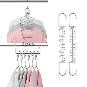 Maximize, Organize & Save Space: Stainless Steel Hanging Cascading Hangers, 12 Slots - Perfect for Efficient Closet Organization