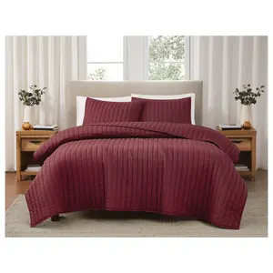 Brooklyn Loom Solid Cotton Percale Full/Queen 3Piece Quilt Set