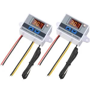 W3001 Digital LED Temperature Controller Module Digital Thermostat Switch with Waterproof Probe Programmable Heating Cooling Electronic Thermostat Range from -50℃ to 110℃ 12V 10A 120W 2 Pieces