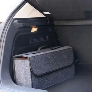 Car Trunk Felt Folding Storage Box Car Interior Organizer with Hook Loop Clips, Multi-Purpose Clothes and Pants Holder, Car Organization Supplies, Car Storage Organizers