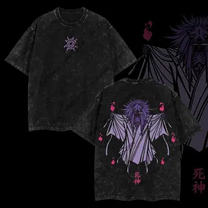 [Winter Outfits]Limited Edition Death Reaper Seal Uzumaki Naruto Anime Double Printed Oversize Lightweight Acid Washed Tee, Gift For anime merch