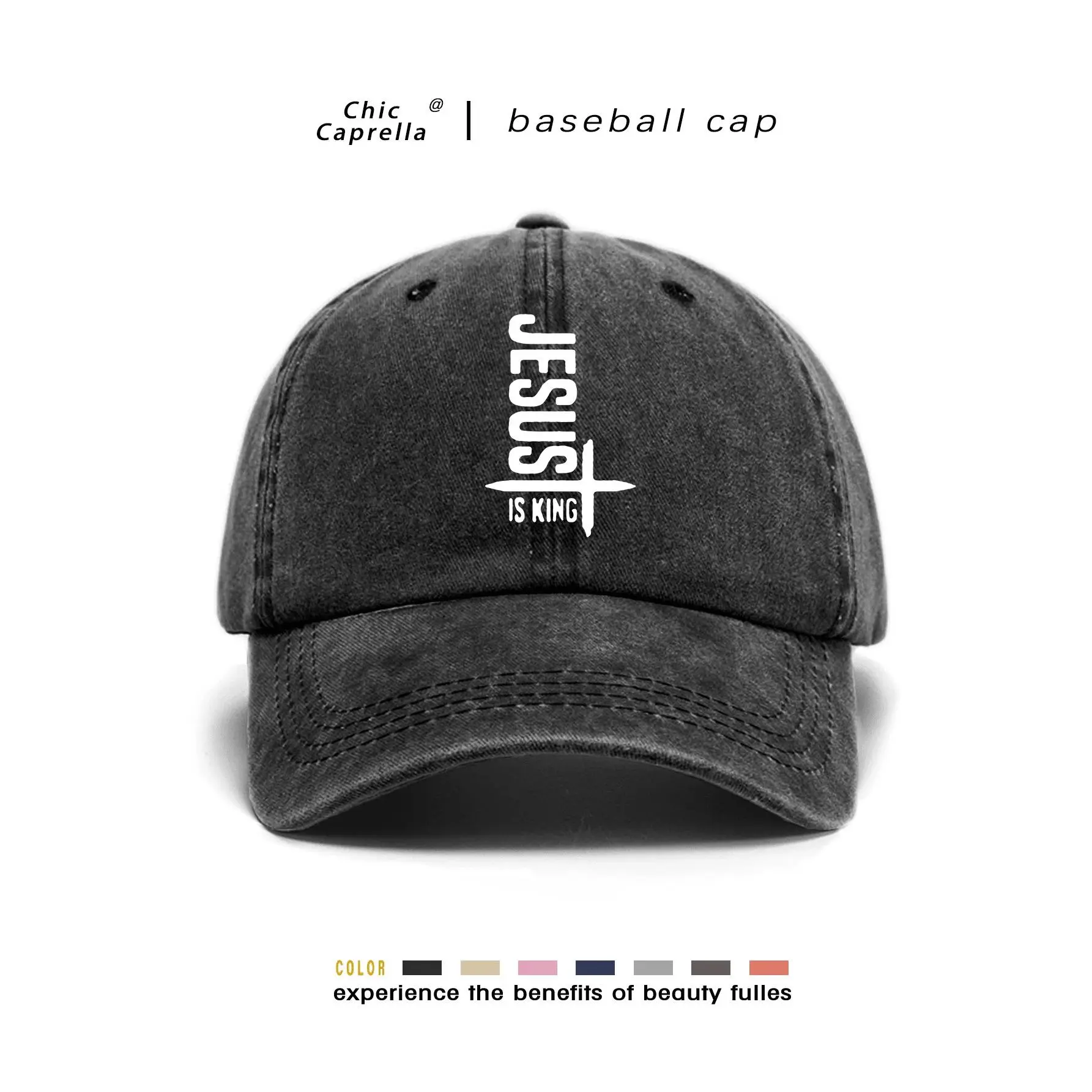 Unisex Retro Washed Dad Hat with Letter Print, Adjustable Polyester Baseball Cap for Casual All-Season Wear, Adjustable Stylish Hat, Cap Hat