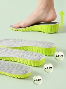 1 Pairs Super Elastic Heel Lift Insoles, Latex Shock Absorption Comfortable Heel Lift Insoles, Breathable Sweat-Wicking Invisible Heel Lift Insoles, Lift Inserts