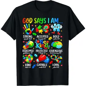 God Says I Am Be Kind Autism Awareness SPED Women Men T-Shirt