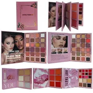 78-color Multifunctional Makeup Palette Integrated Portable Folding Makeup BookSet, Matte Pearlescent Contour Eye Shadow Face Highlight Blush Lipstick Lip GlossMakeup Tools, 48-color Eye Shadow, 6-color Highlight, 6-color Blush, 12-color Lipstick。