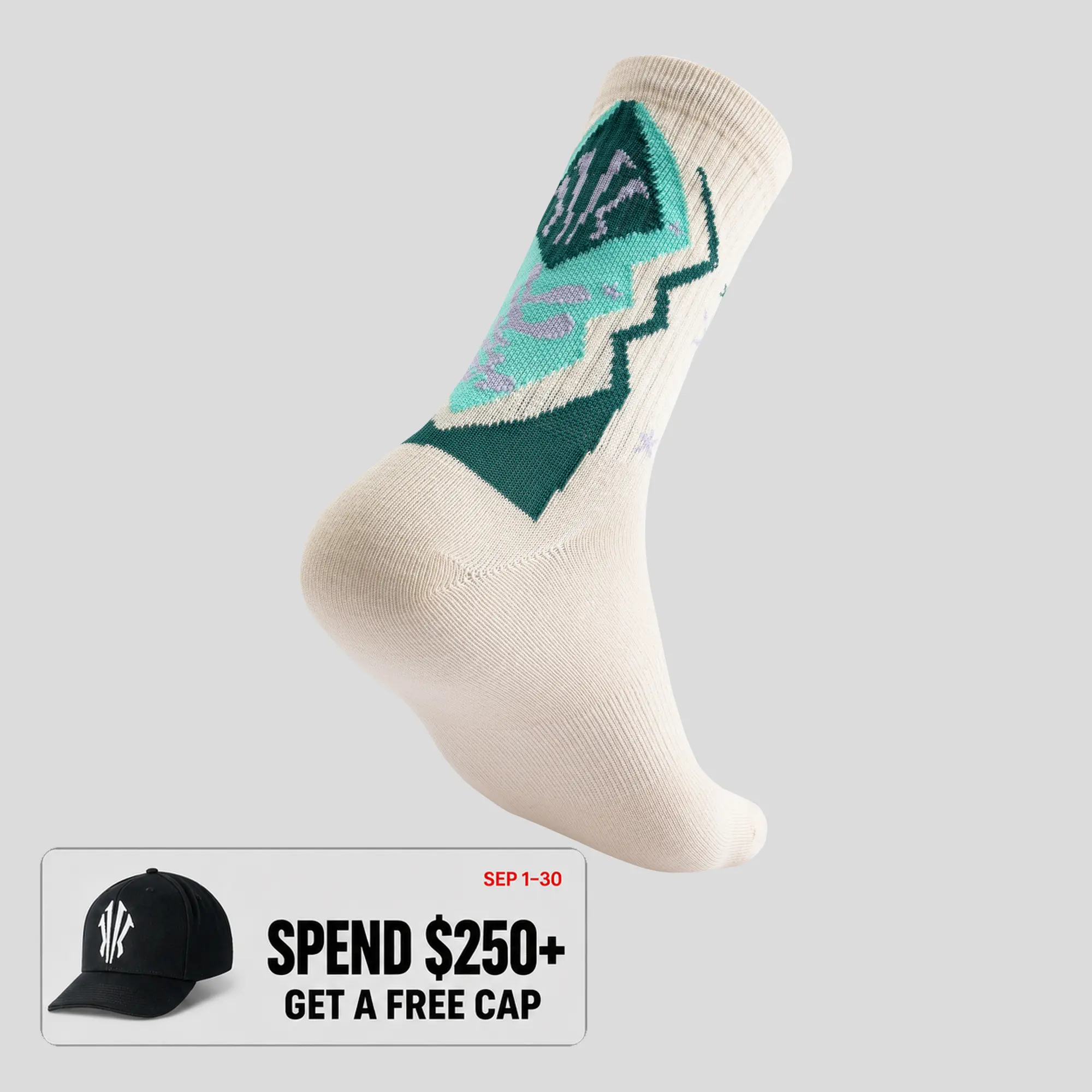 ANTA UNISEX KAI Crew Socks Polyester Cotton Menswear Black Khaki Green Gray White Ivory Basketball Running Gym Training Athletic Socks Everyday Wear Kyrie Irving