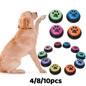 Pet supplies  4/8/10pcs Dog Training Button Recordable Pet Communication Dog Toys Dog Talking Button Cute Claw Print Pattern Dog Additions Without Battery