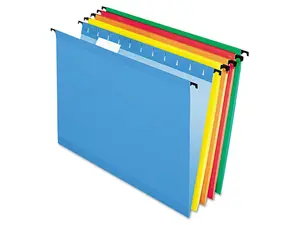 Pendaflex Poly Laminate Hanging Folders Letter 1/5 Tab Assorted 20/Box
