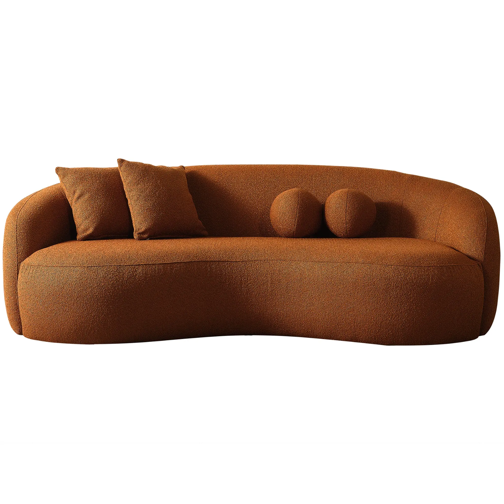 Blair Orange Boucle Japandi Sofa Blair Orange Boucle Japandi Sofa