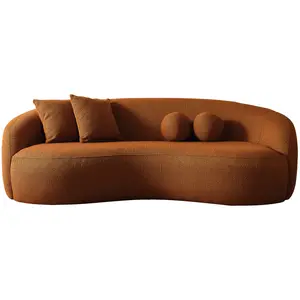 Blair Orange Boucle Japandi Sofa
