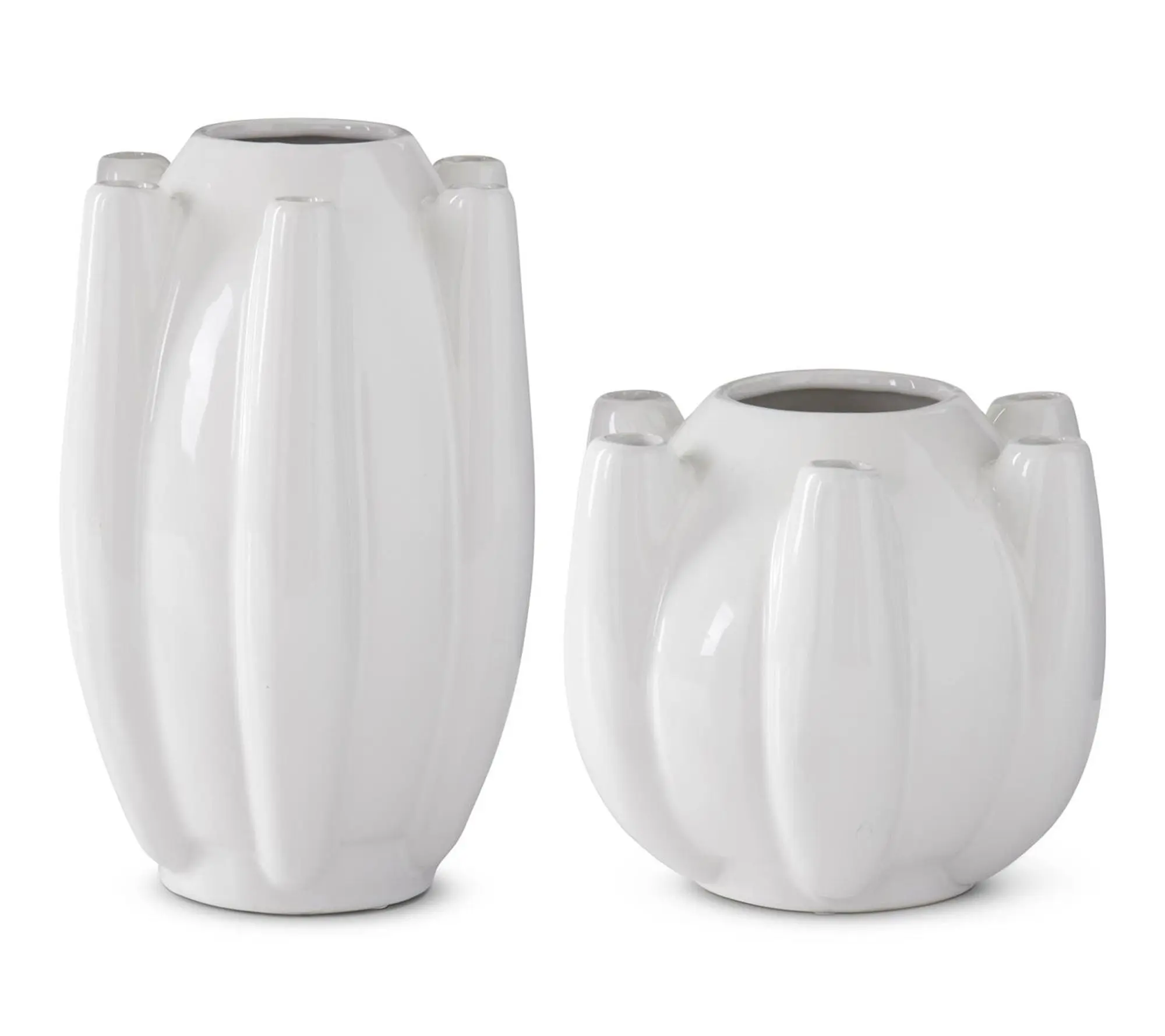 RC Home Decor-Elegant White Stoneware TulipiereVase Set RC Home Decor-Elegant White Stoneware TulipiereVase Set