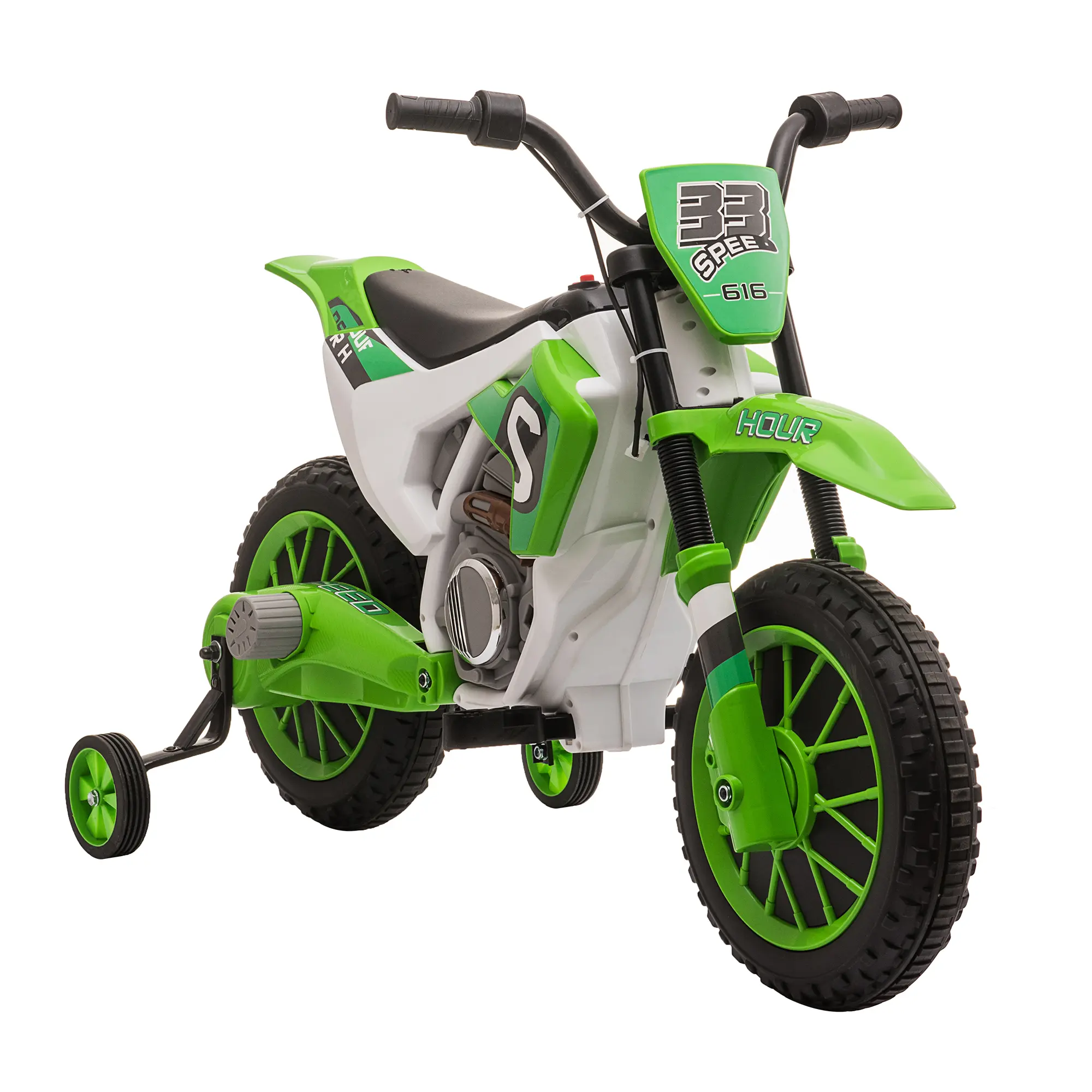 12V Battery-Powered Kids Electric Dirt Bike Ride-On Toy - ASTM F963 & MSDS Certified, Realistic Off-Road Design, for 3-5 Yrs Old, 66 lbs Max Load, Adjustable Speeds, Rechargeable, Training Wheels, Easy-to-Use, Unisex