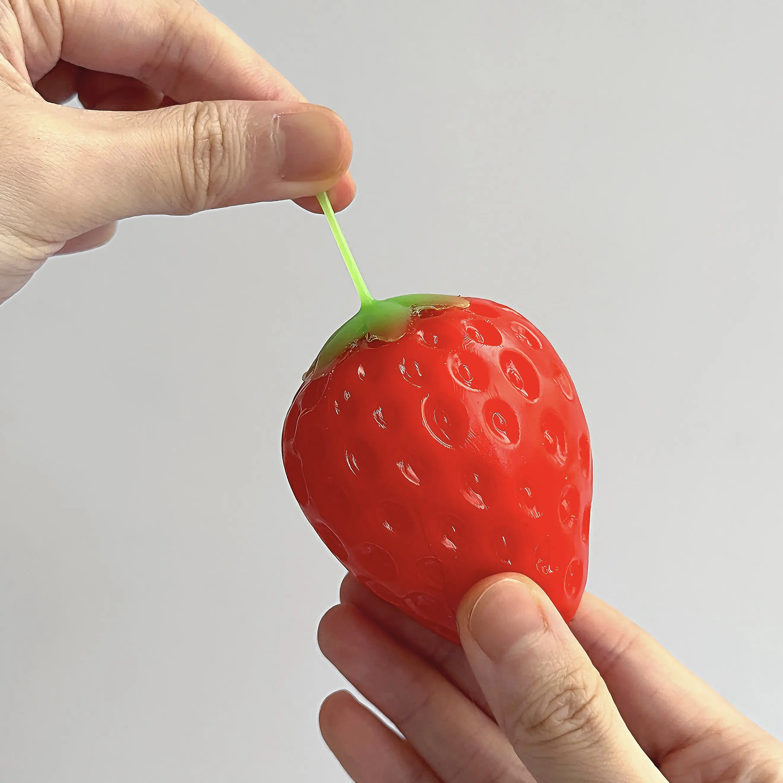 Mochichi  Mini Strawberry ASMR Crunchy Clay Squeeze Toy, Cute Pocket Fidget Toy for Stress Relief & Anxiety, Soft Bead Filled Sensory Squishy Toy for Kids & Adults
