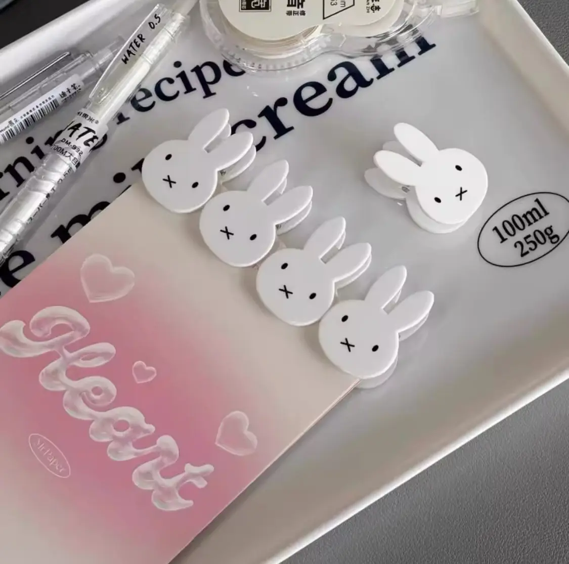 1pcs Kawaii Bunny Miffy Inspired Acrylic Stationary Clips