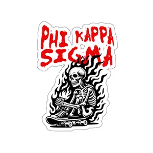 Phi Kappa Sigma Fraternity Skeleton Kiss-Cut Sticker Decor Decorative