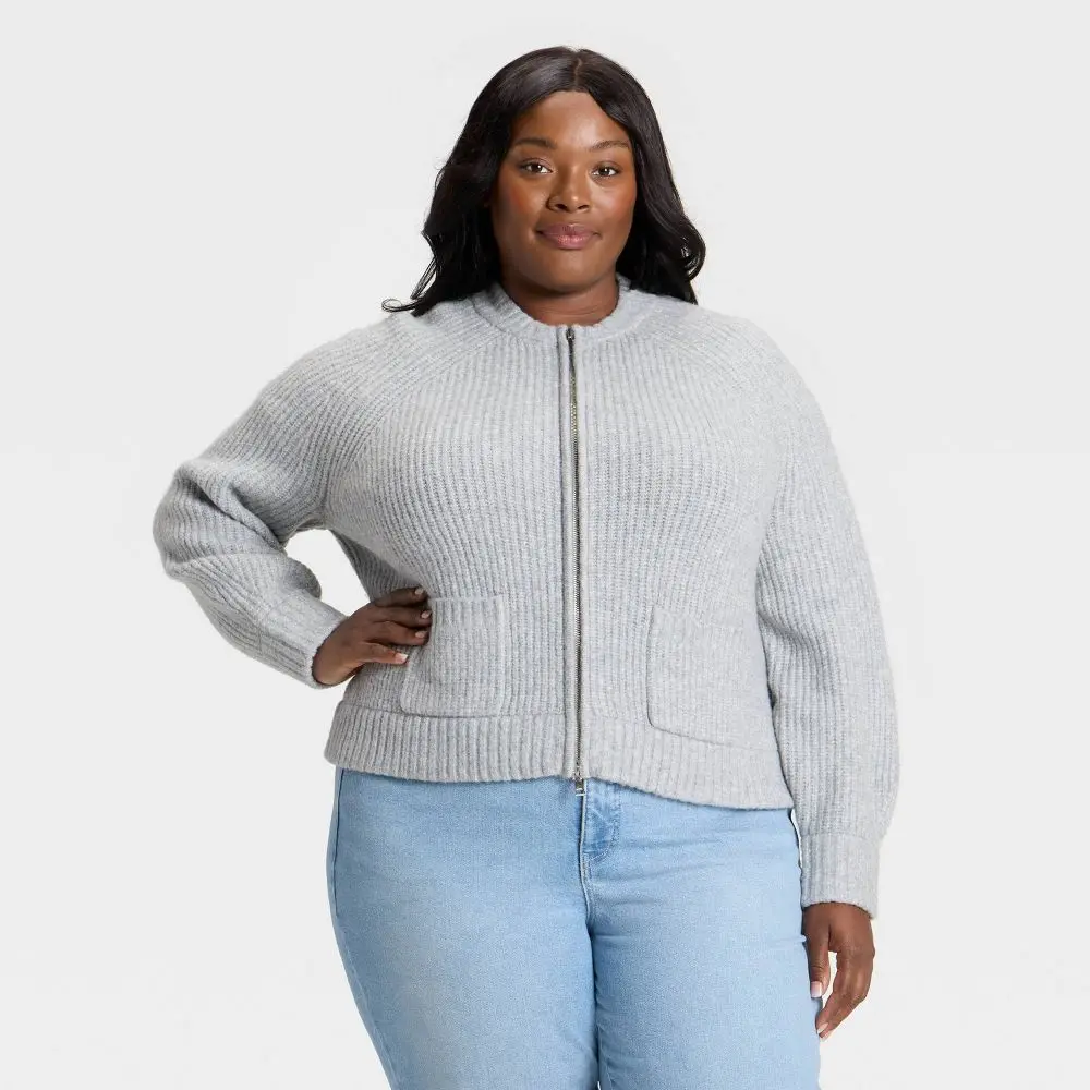 Women's Double Zip Cardigan Sweater - Ava & Viv