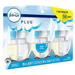Fade Defy 0.87 oz. Linen and Sky Scented Oil Plug-In Automatic Air Freshener Refill (3-Count)