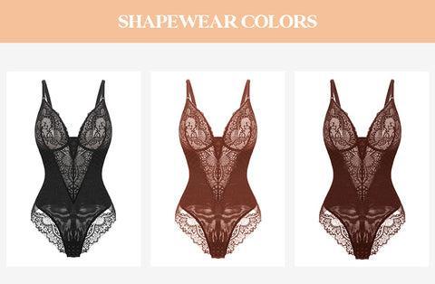 Popilush The Shapewear Bodysuit Deep-V Neck Lace Bodysuits Basic Womenswear Tops Or Leather Skirts Underwear Sleeveless