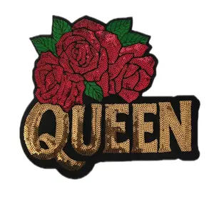 Queen Rose Large - Iron On Patch As Pictured Design and Usage as Iron On