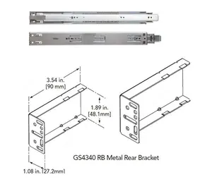 Richelieu GS4270 Series Kit Full Extension Soft-Close Drawer Slides with Rear Metal Brackets – 16" to 28" Lengths (One Pair)