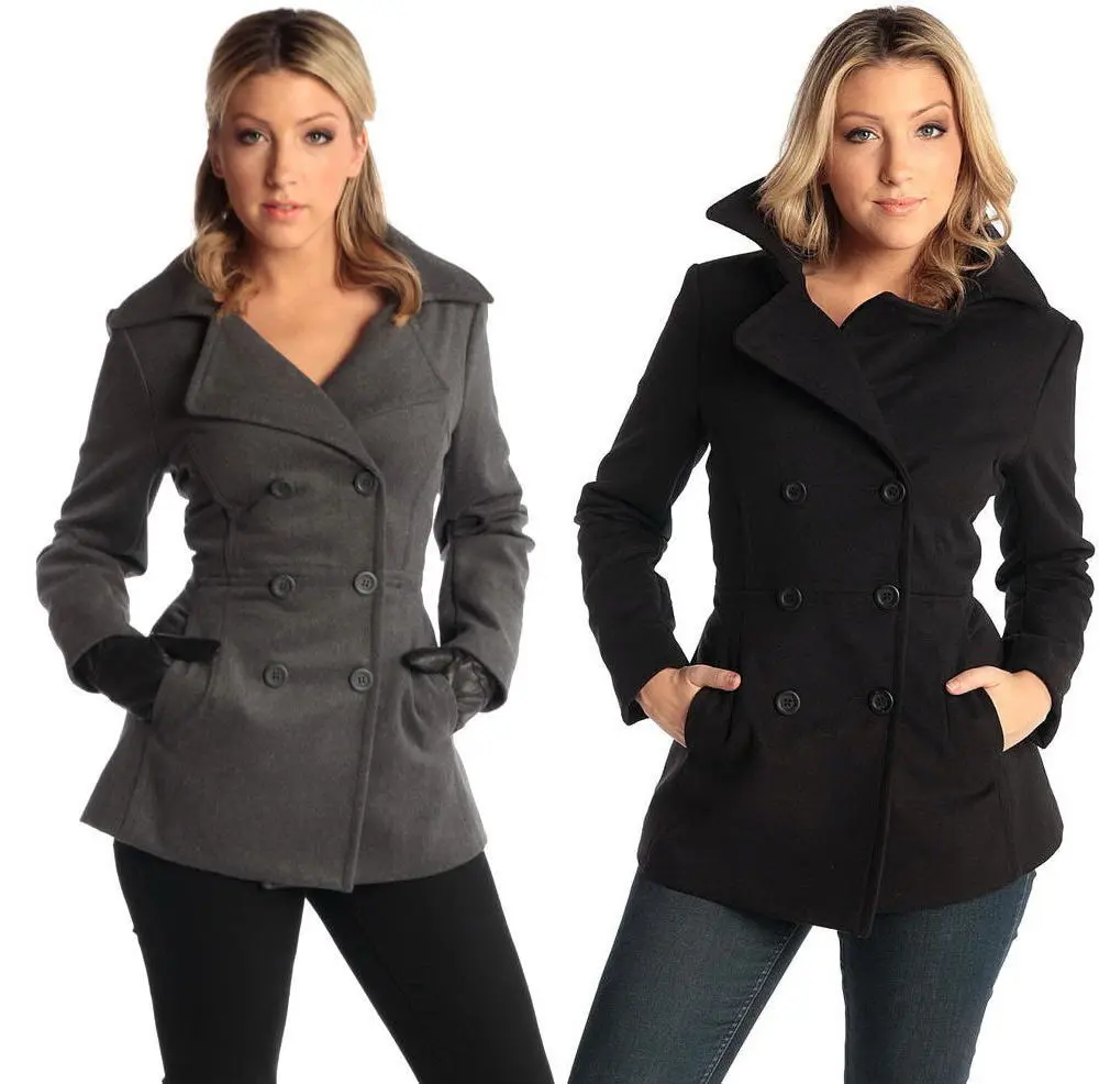 Alpine Swiss Emma Womens Peacoat Double Breasted Overcoat 3/4 Length Wool Blazer Alpine Swiss Emma Womens Peacoat Double Breasted Overcoat 3/4 Length Wool Blazer