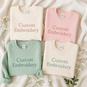 Custom Embroidered Sweatshirt, Custom Text Crew Sweatshirt, Personalized Crewneck Sweater, Gift for Her, Couples Matching Sweater, Halloween