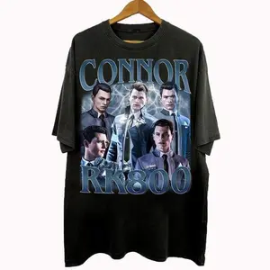 Vintage 90s Bootleg Style Connor RK800 T-Shirt, Detroit Become Human Gifts For Man And Women Unisex T-Shirt