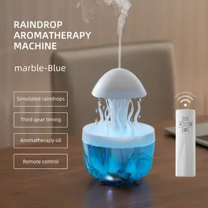 Deep Sea Elf Cool Mist Raindrop Aroma Diffuser  7-Color Gradient Light Remote Control Auto Shut Off Silent for Bedroom fame ideal holiday gift  humidifier flame air magic home essential oil difuso  rde  aceites volcano fire fireplace large space nui  mos