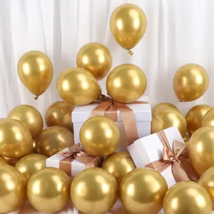 120pcs 5" Chrome Metallic Gold Balloons for Party, Birthday, Wedding, Baby Shower Decorations