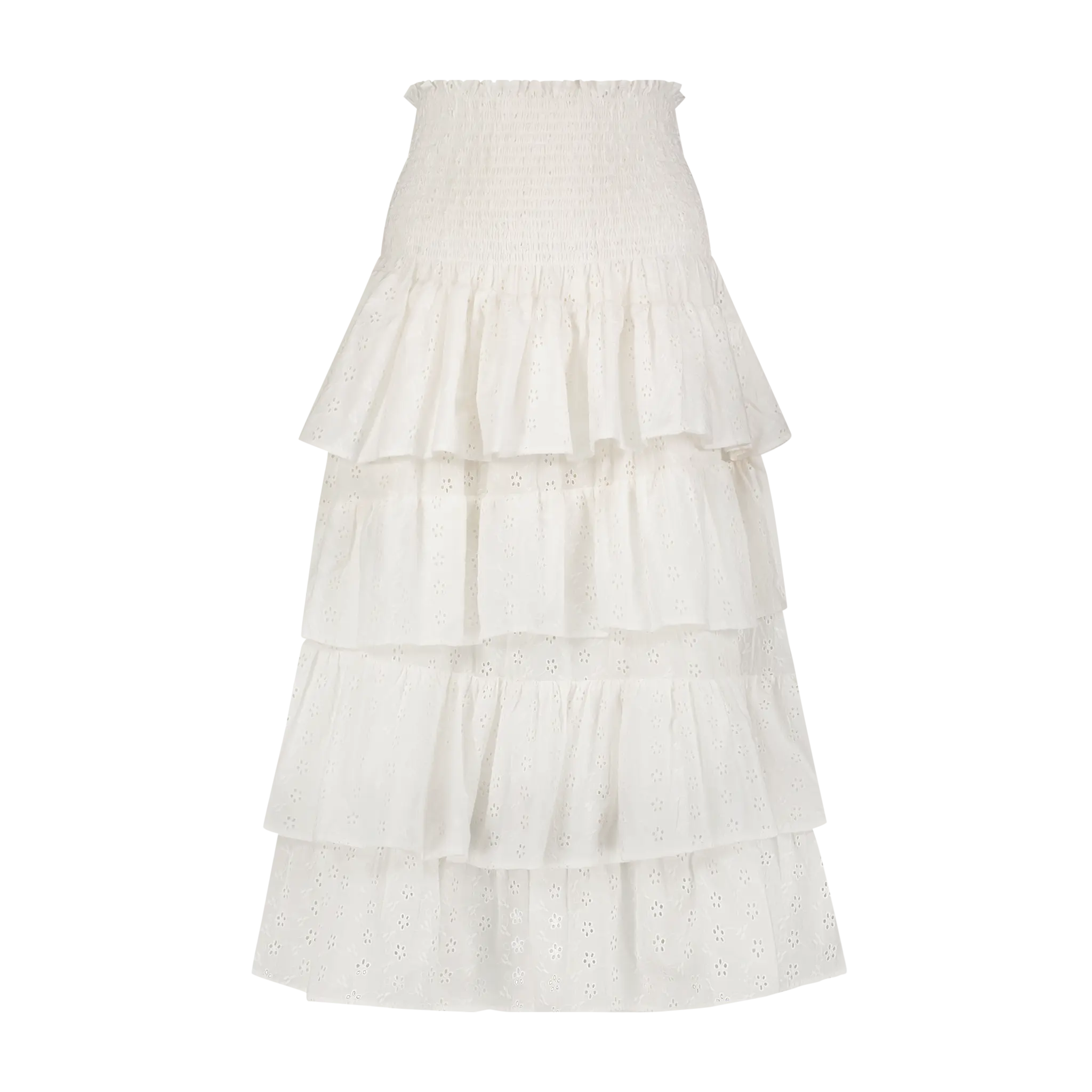 Karmin Women's Ruffle Skirt White Eyelet