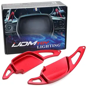 iJDMTOY JDM Style Sports Red Aluminum Larger Paddle Shifter Extension For Toyota 2009-2017 Camry (XV50), 2014-2018 Corolla (E170) Cars Pedals