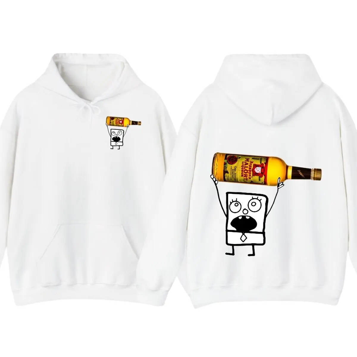 Doodlebob Malort 2 Sided T-Shirt, Hoodie - Funny Drinking Graphic Tee, Unisex T-Shirt, For Men, For Women, Gift For All Menswear Top Summer Vacation Oufits