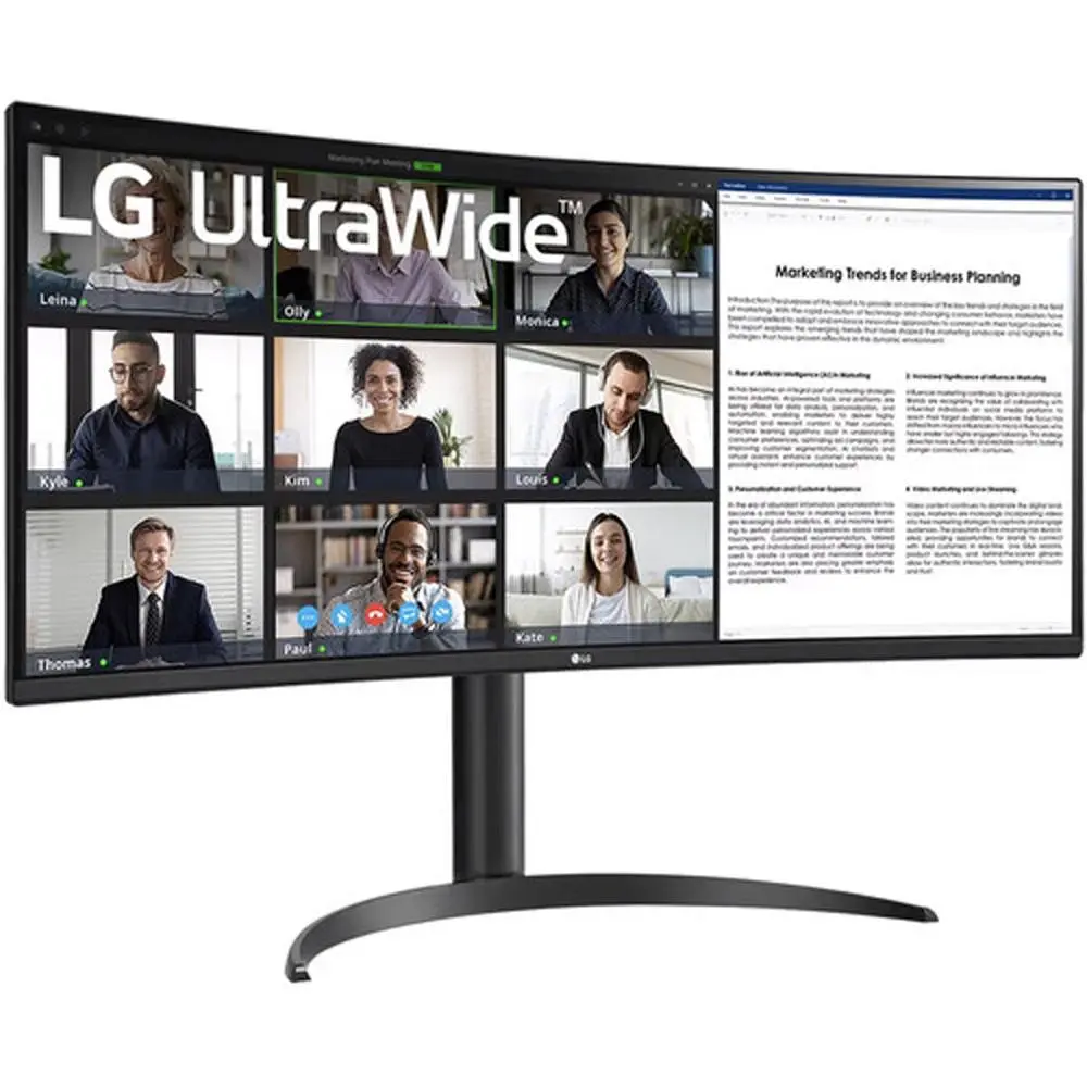 LG UltraWide BR55QC-B 34" QHD Curved Monitor - >32inches, Blue Light Filter, Adaptive Sync, for Work & Watch Party Use