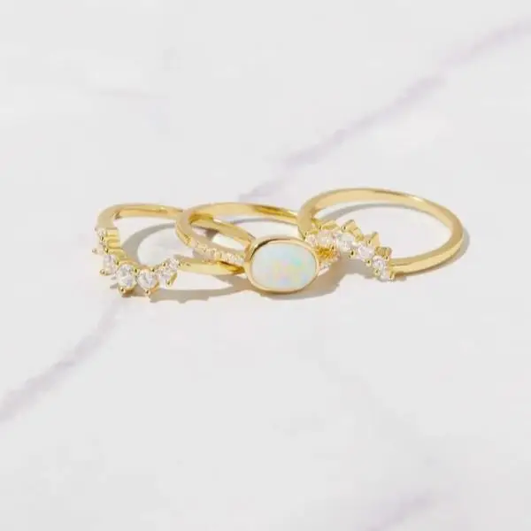 Dainty Opal Ring, Opal Stacking Ring, White Opal , Gold Opal Ring, Sterling Silver Opal Ring, Delicate Opal Ring, Bridesmaid Gift