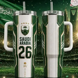 Personalized Soccer 2026 Saudi Arabia 40OZ Tumbler, WC Custom Tumbler, 2026 Soccer World Tournament, International Game Day, Sport Tumbler