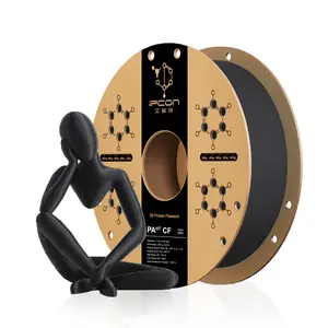 IPCON PAᴴᵀ CF 250g Trial Size 3D Printing Filament, 1.75mm Random Color Carbon Fiber Reinforced PAᴴᵀ 3D Printer Filament, Ultra-Low Warpage & Improved Moisture Resistance PAᴴᵀ CF Filament, Excellent Interlayer Adhesion, Rigid & Heat Resistant for Testing