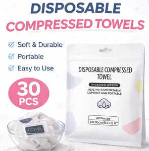 Disposable Compressed Towel Tablets - 30 Pieces Portable Compact Face Towels Suitable for Home Use, Camping, Hiking, Travel, Picnics, and Gym Workouts - Ideal for On-the-Go Hand Cleaning, Facial Cleansing, and Makeup Removal
