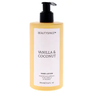 Beauty Space Hand Lotion - Vanilla and Coconut by BeautySpace for Unisex - 11.8 oz Hand Lotion Hydrate Moisturizing Moisturizer