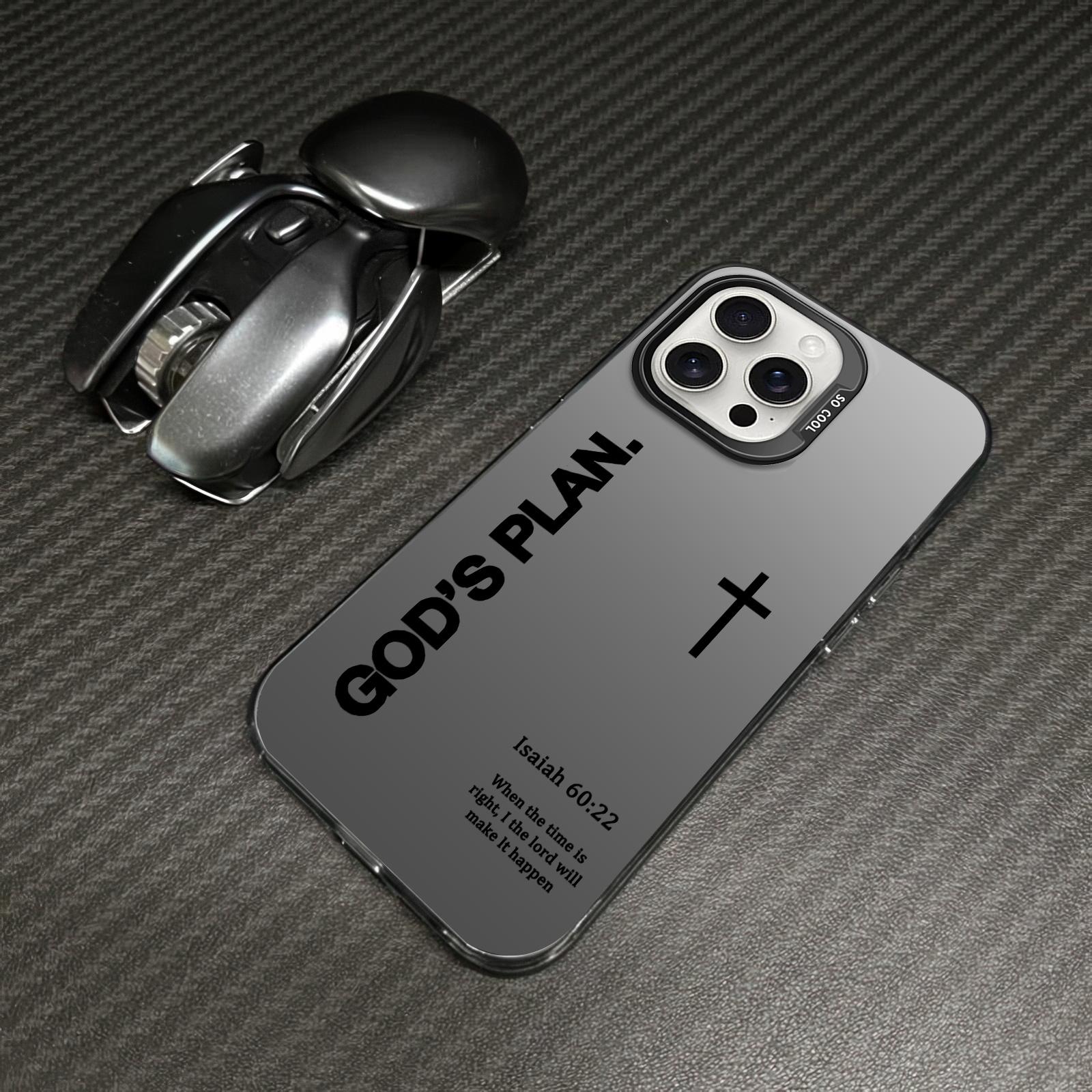 GOD’S PLAN Cross Isaiah for iPhone Samsung Galaxy Case iPhone 17Pro Max Air 16E 15Plus 14 13 12 11 S25 S24 S23 S22 Phone Case, God's Gift, Faith, personality, Gradient, Protective Silicone Cover, Protection Durable, Shockproof Drop.WC60