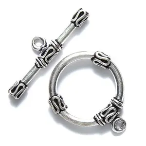 IN184-96S: Copper Toggle Clasp ANT Sil 20mm-2PC