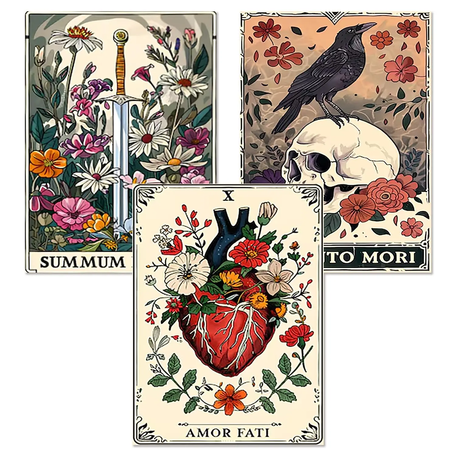 3 Pack Tarot Diamond Painting Kit,5D Diamond Dot Art Crafts with Tools,Round Full Diamond DIY Crafts,Home Wall Decor Gifts