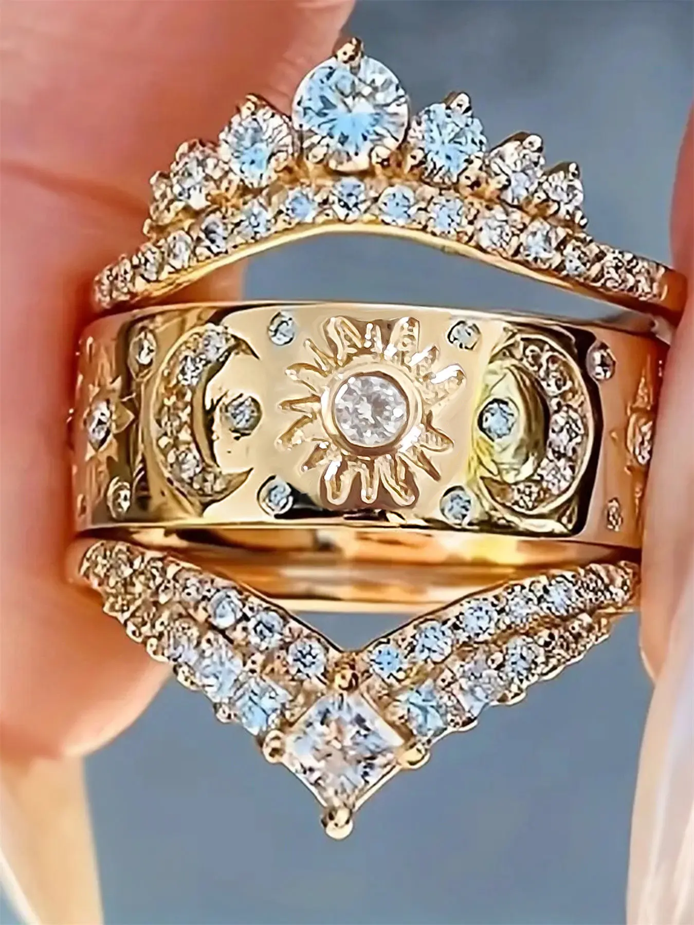 1 PC Luxury Cubic Zirconia Round CZ Ring Stackable Rings For Women Fashion Engagement Rings For Wedding Engagement Party Jewelry Valentine's Day Gift